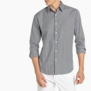 Theory Gingham Black White Button Down Shirt